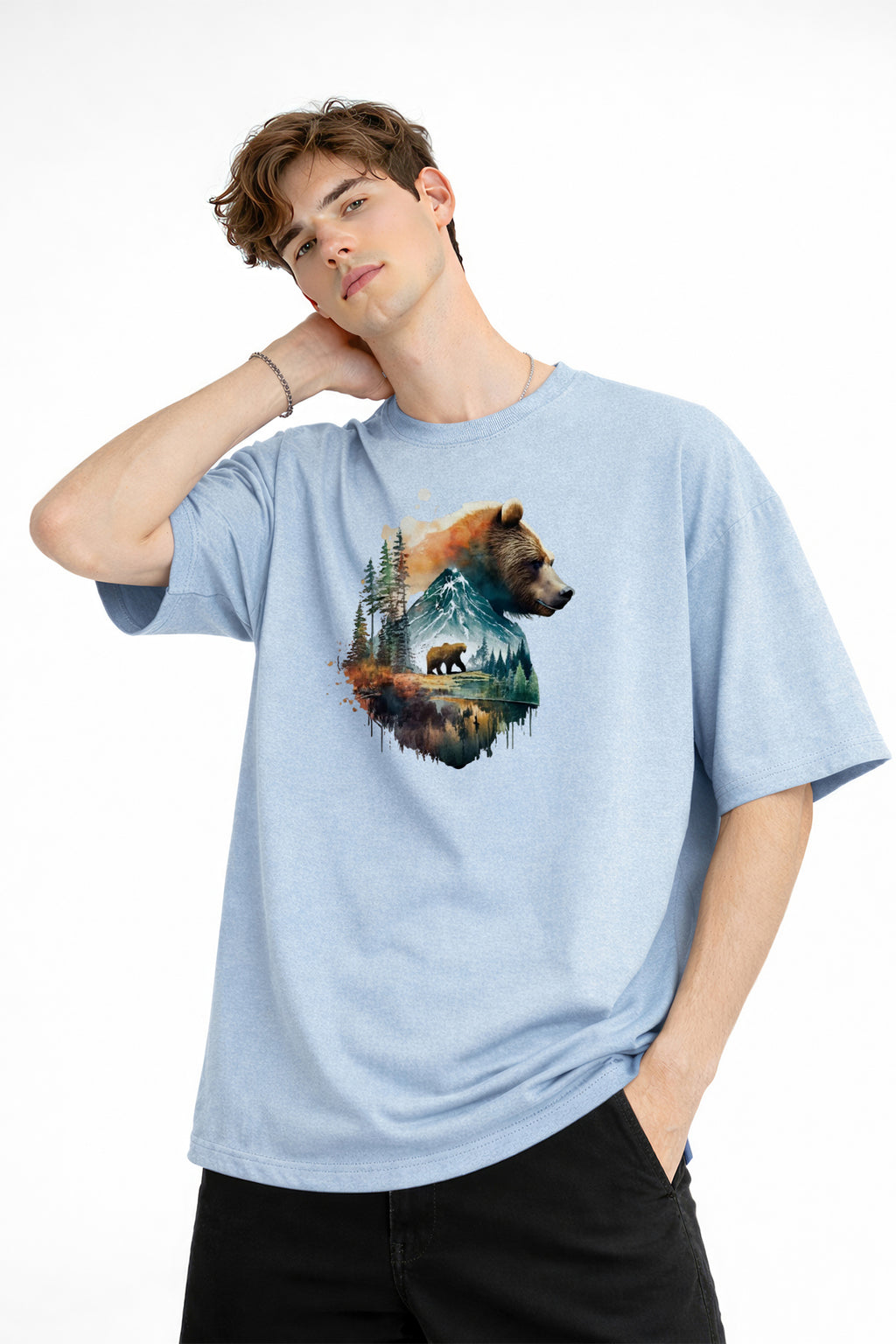 Bear2 - Oversize Tişört Bebek Mavisi