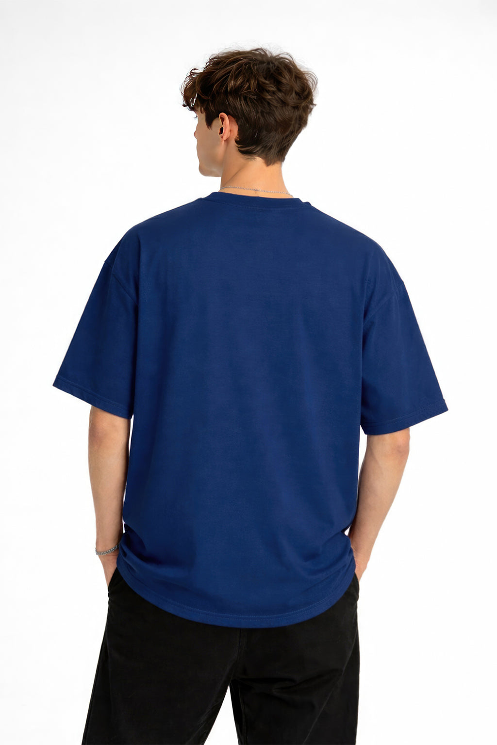 Bear2 - Oversize Tişört Koyu Mavi