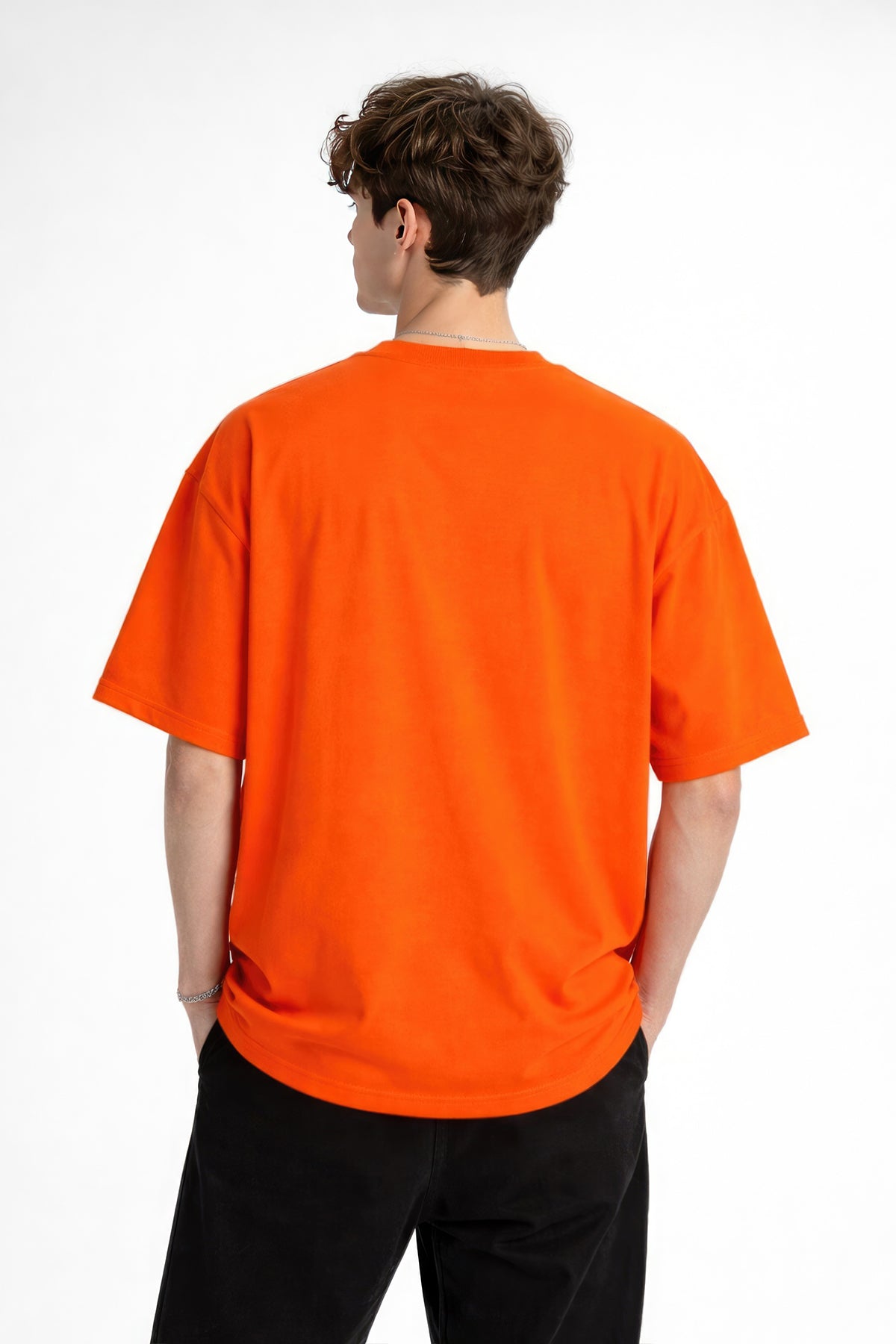 Blurry - Oversize Erkek Tişört TURUNCU