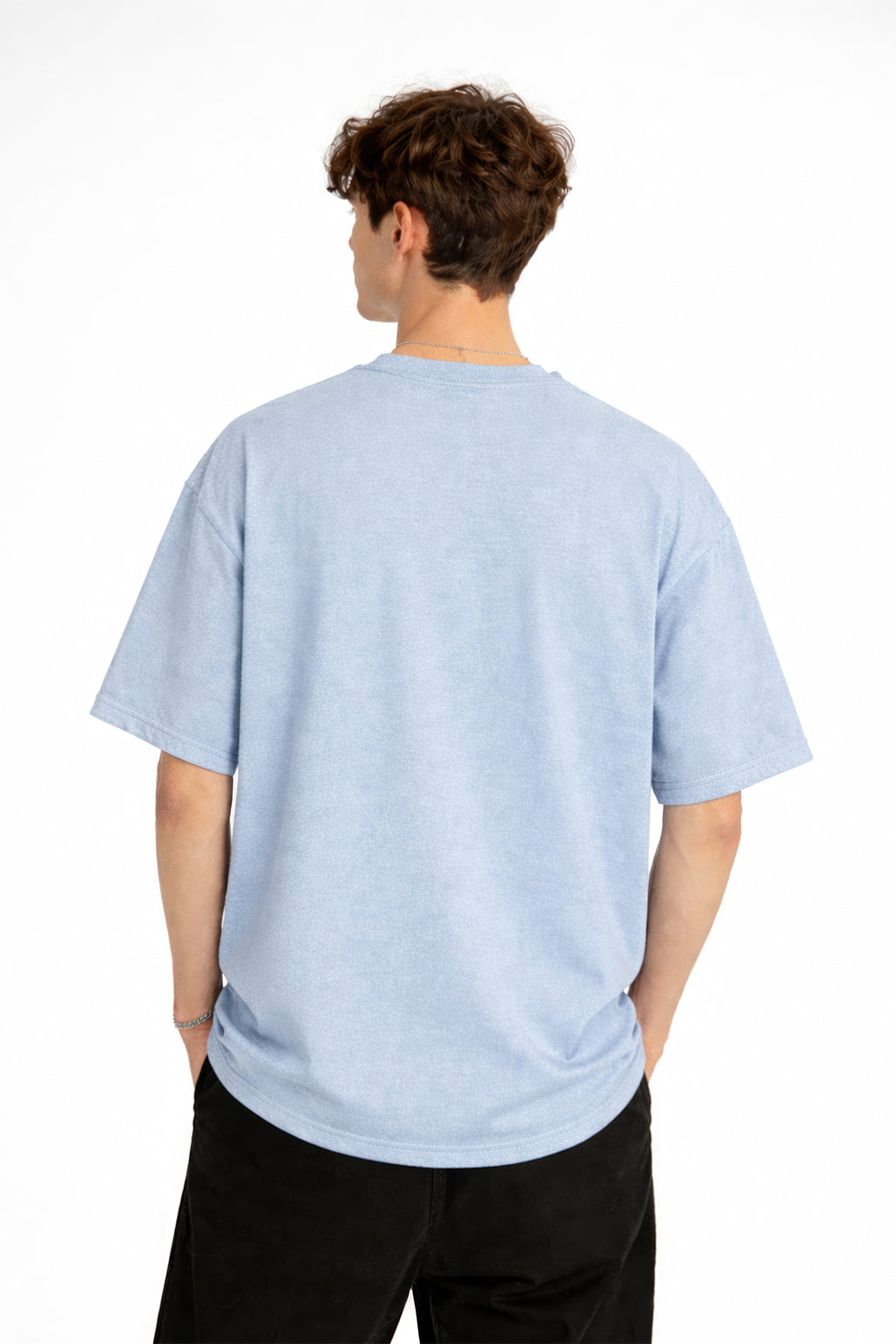 Deer - Oversize Erkek Tişört Bebek Mavisi