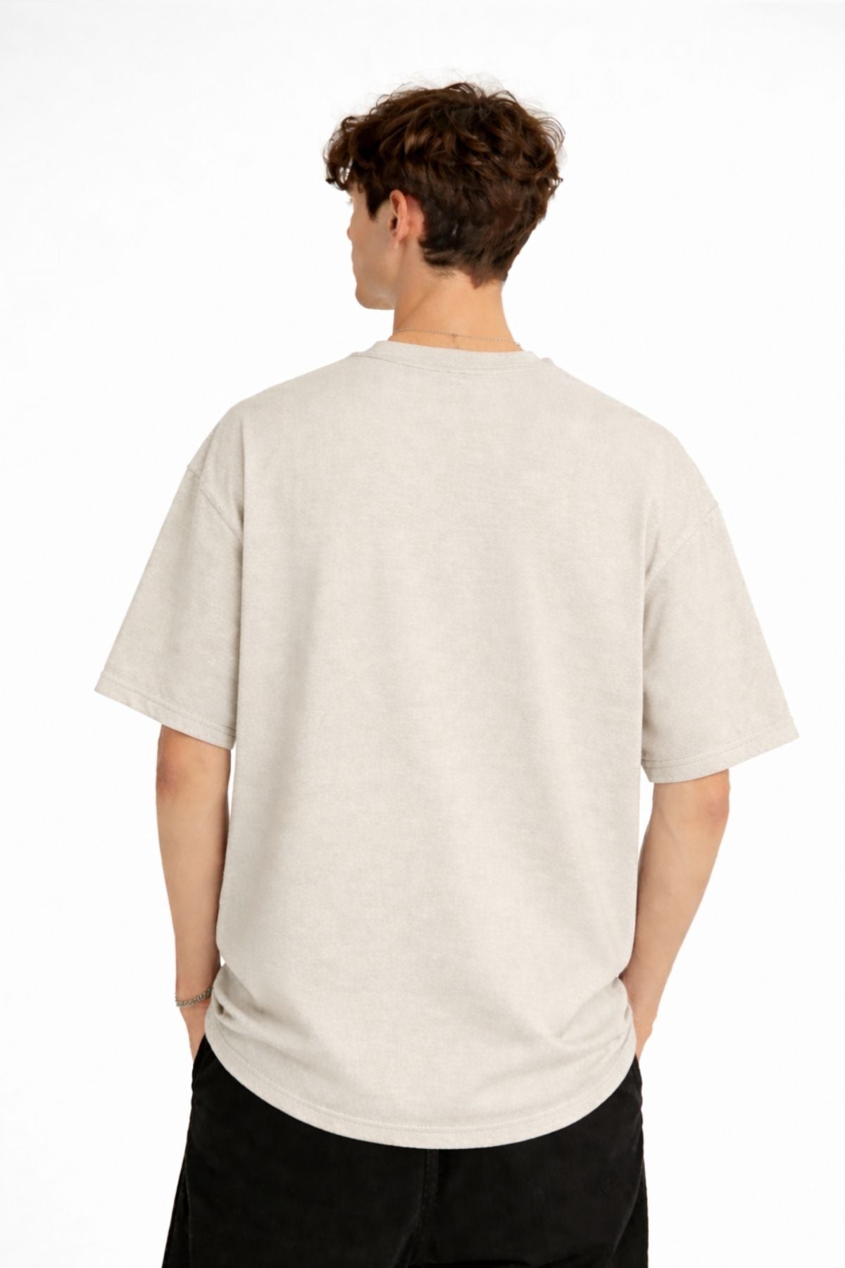 MN - Bear Baskılı Oversize Tişört BEJ