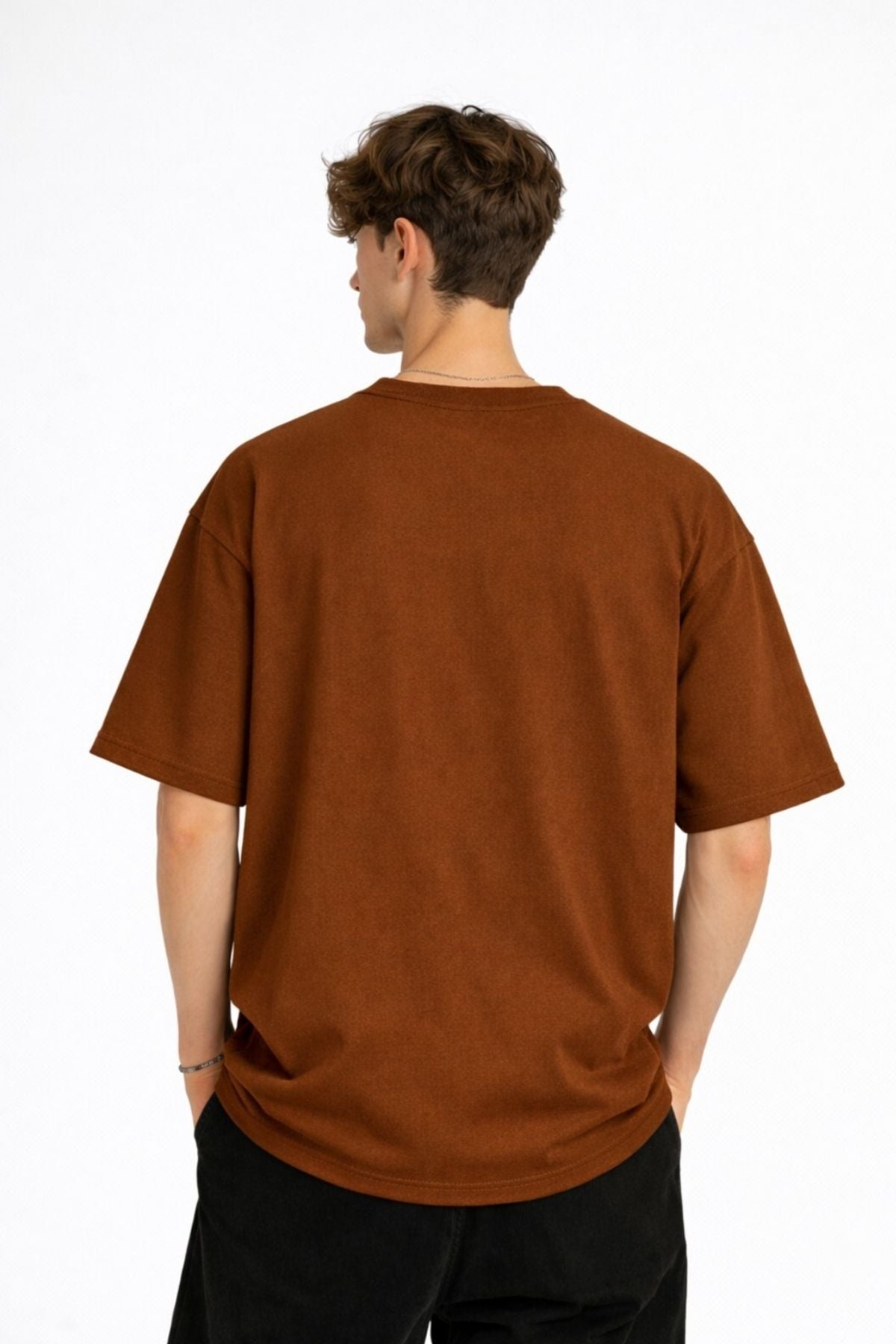 MN - Bear Baskılı Oversize Tişört KAHVE