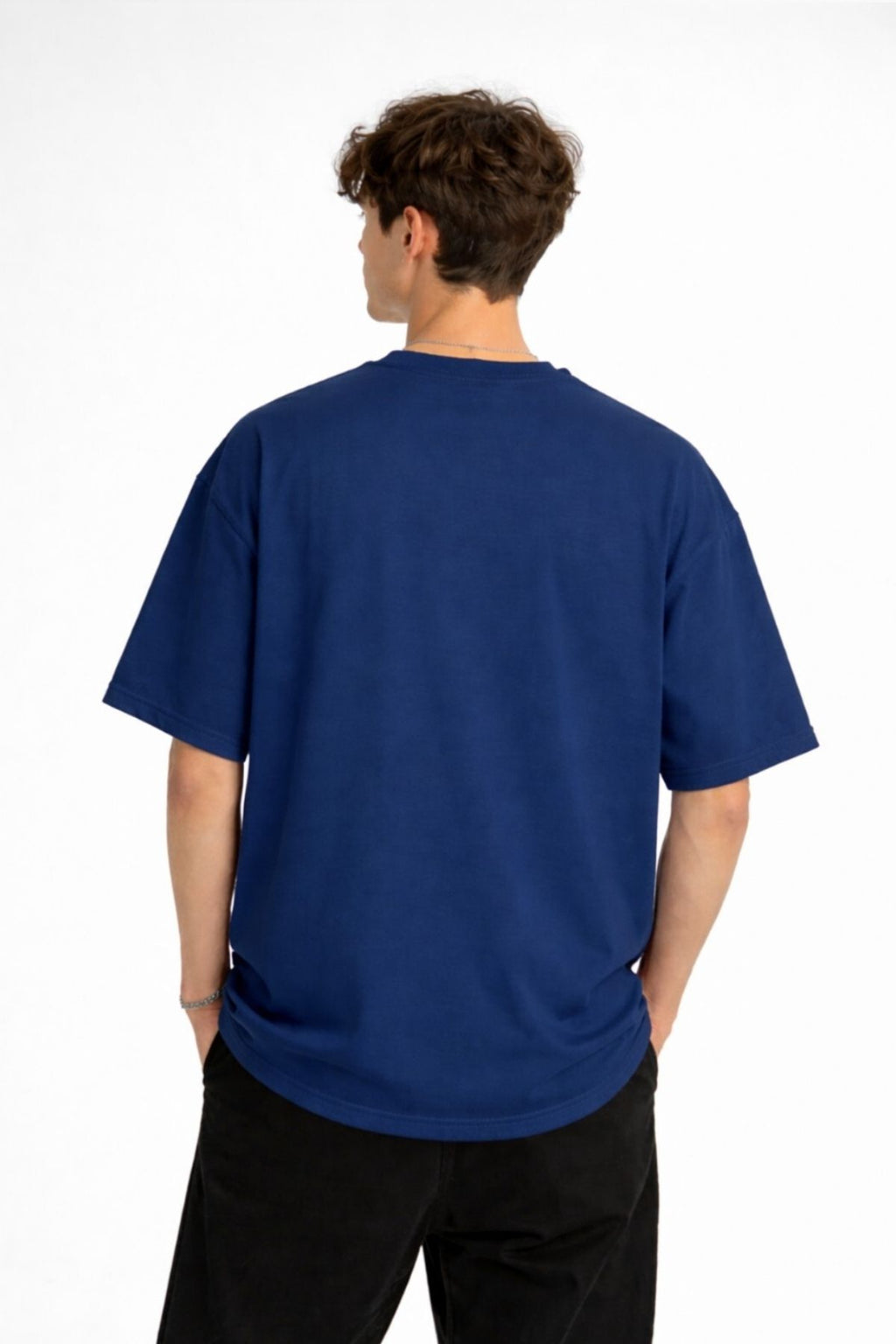 MN - Bear Baskılı Oversize Tişört LACIVERT