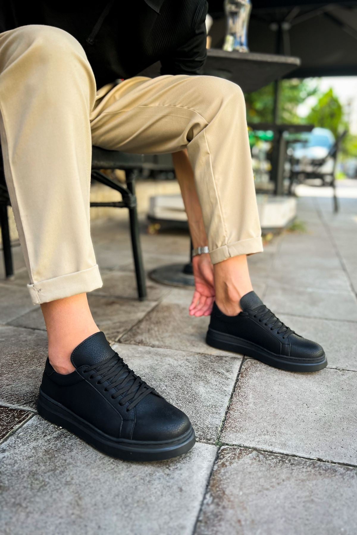 MN979 - Santoni CRT Spor Erkek Ayakkabı SIYAH