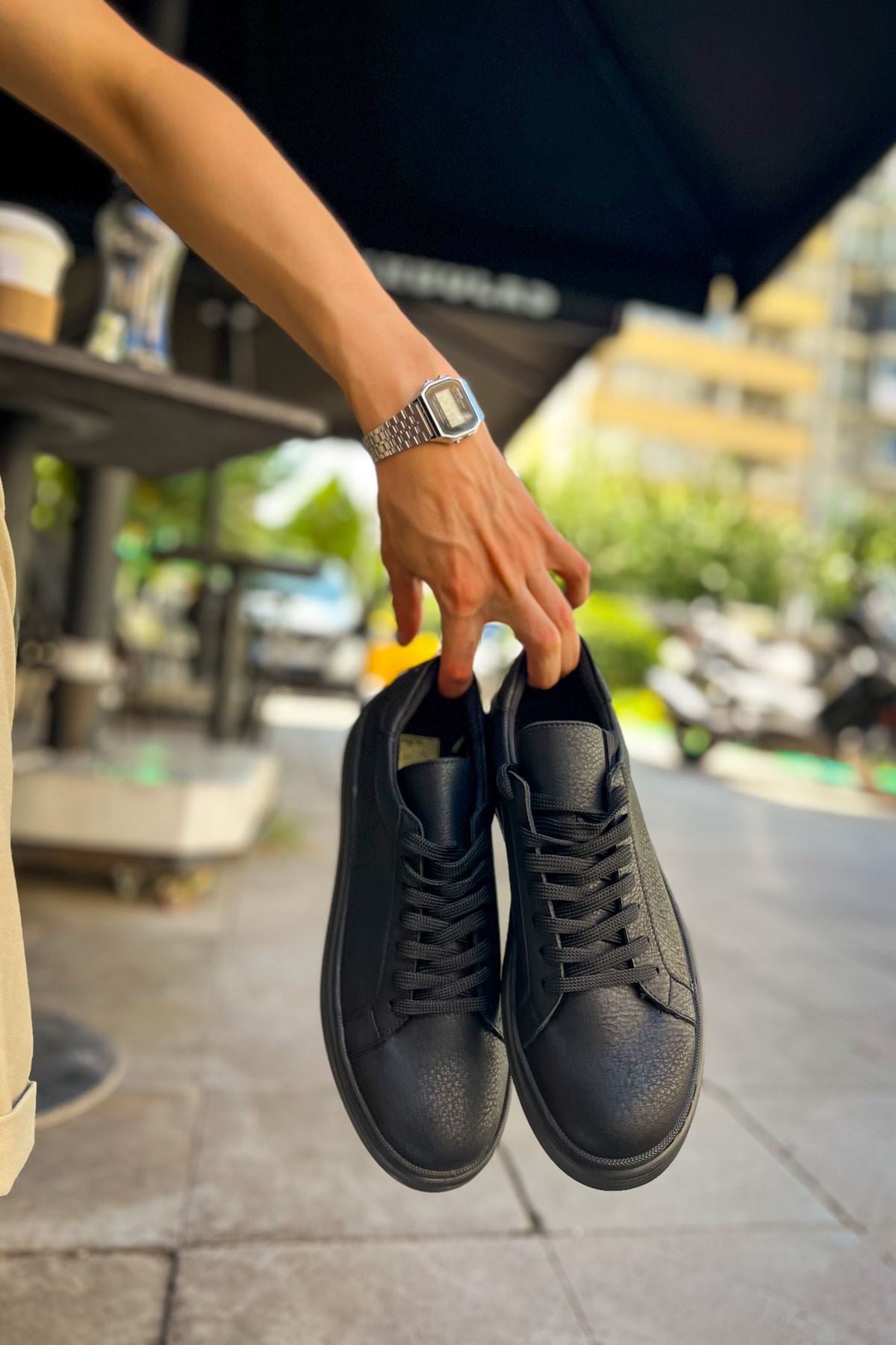 MN979 - Santoni CRT Spor Erkek Ayakkabı SIYAH