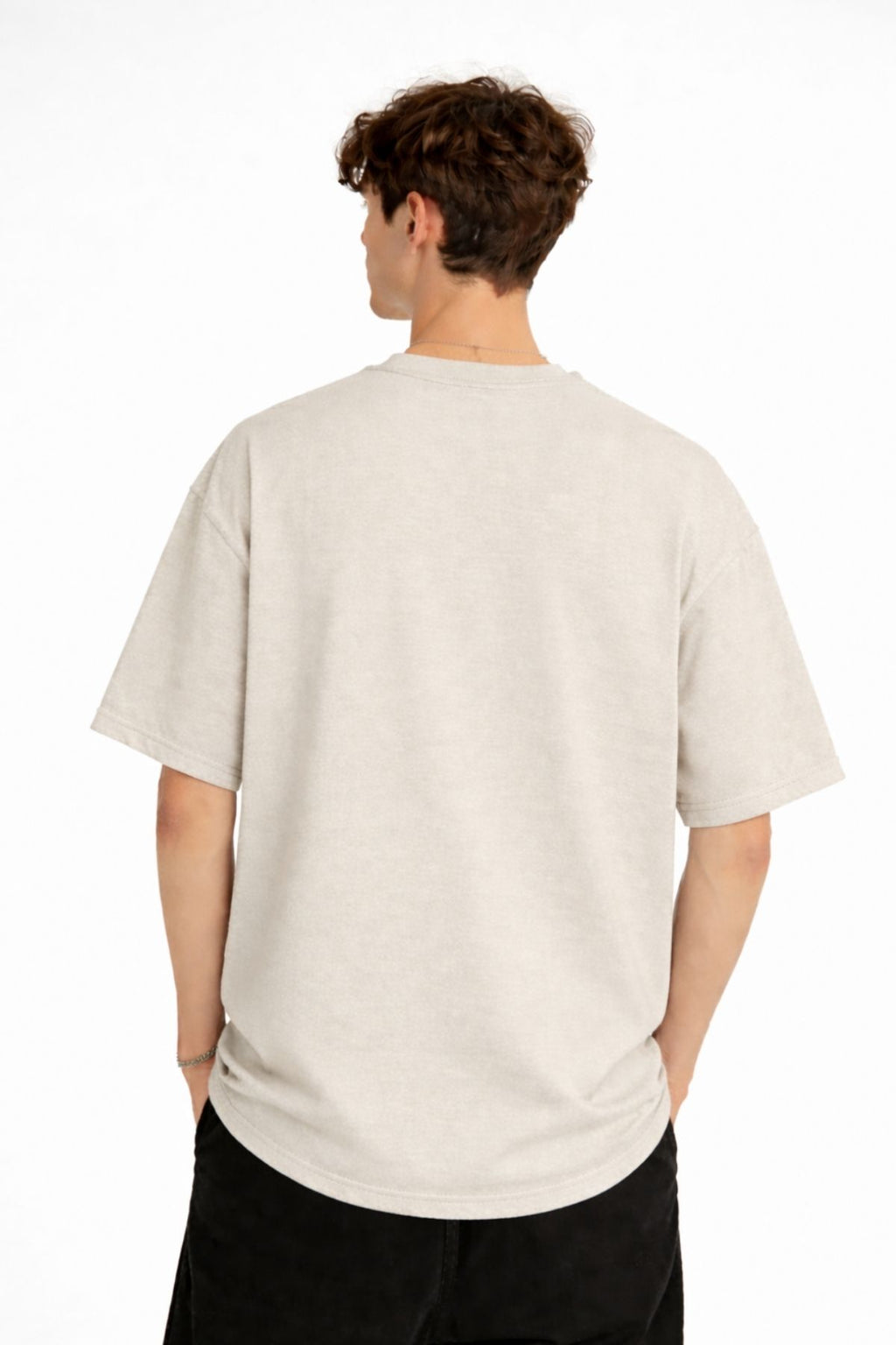 Panda - Baskılı Oversize Tişört BEJ