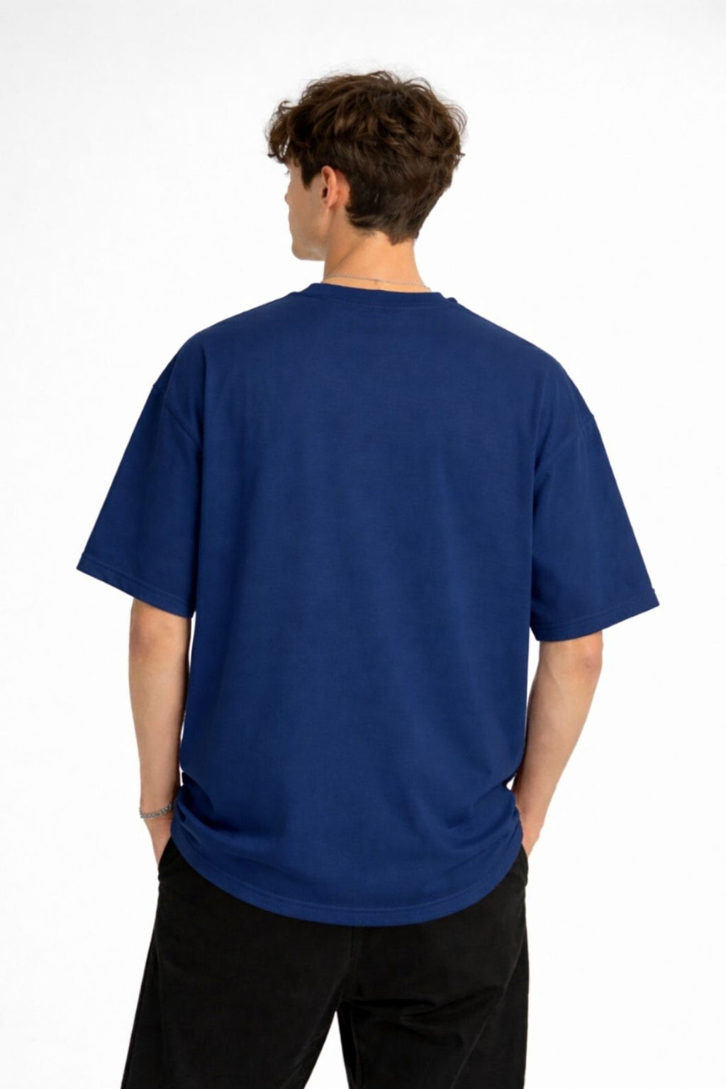Panda - Baskılı Oversize Tişört LACIVERT